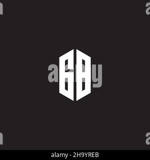 GA Logo-Monogramm mit sechseckiger Designvorlage isoliert auf schwarzem Hintergrund Stock Vektor