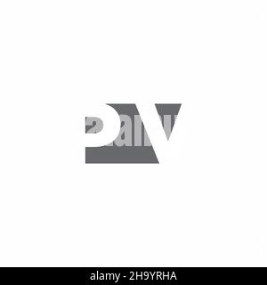 PV-Logo-Monogramm mit negativem Raum Stil Design-Vorlage isoliert auf weißem Hintergrund Stock Vektor