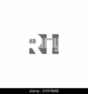 RI Logo-Monogramm mit negativem Raum Stil Design-Vorlage isoliert auf weißem Hintergrund Stock Vektor