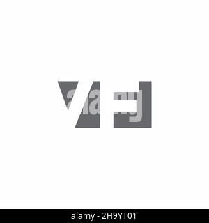 VF-Logo-Monogramm mit Designvorlage im Stil eines negativen Raums auf weißem Hintergrund isoliert Stock Vektor