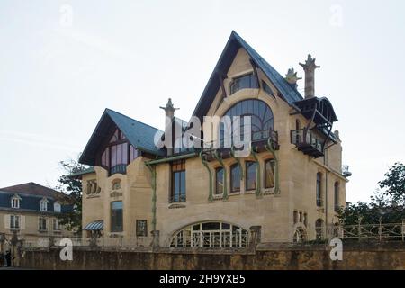 Die Villa Majorelle wurde vom französischen Jugendstilarchitekten Henri Sauvage (1901-1902) in Nancy, Frankreich, entworfen. Stockfoto