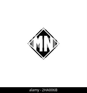 Monogram-Logo-Design mit quadratischer Rautenform isoliert auf schwarzem Hintergrund und weißem Hintergrund Stock Vektor
