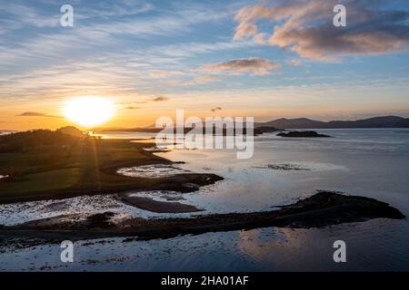 Port Appin Sunset, Argyle, Schottland, Großbritannien Stockfoto