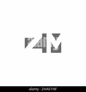 ZM-Logo-Monogramm mit negativem Raum Stil Design-Vorlage isoliert auf weißem Hintergrund Stock Vektor