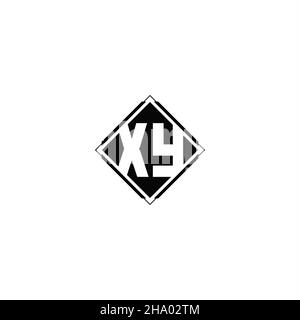 Monogram-Logo-Design mit quadratischer Rautenform isoliert auf schwarzem Hintergrund und weißem Hintergrund Stock Vektor