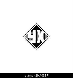 Monogram-Logo-Design mit quadratischer Rautenform isoliert auf schwarzem Hintergrund und weißem Hintergrund Stock Vektor