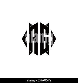 AG Logo Monogramm mit Schild Form Designs Vorlage Vektor-Symbol modern Stock Vektor