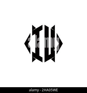 IU Logo Monogramm mit Schild Form Designs Vorlage Vektor-Symbol modern Stock Vektor