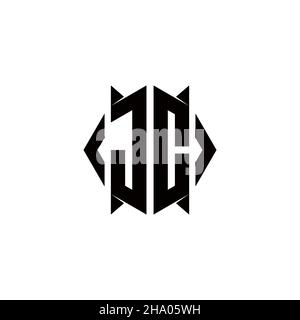JC Logo Monogramm mit Schild Form Designs Vorlage Vektor-Symbol modern Stock Vektor