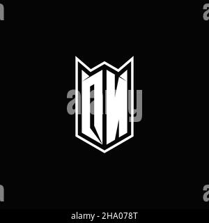 QN Logo Monogramm mit Schild Form Designs Vorlage Vektor-Symbol modern Stock Vektor