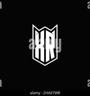 XR Logo Monogramm mit Schild Form Designs Vorlage Vektor-Symbol modern Stock Vektor