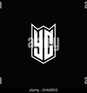 YC Logo Monogramm mit Schild Form Designs Vorlage Vektor-Symbol modern Stock Vektor