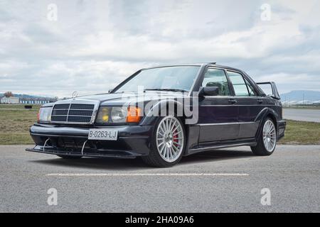 MONTMELO; SPANIEN-OKTOBER 9; 2021: 1990 Mercedes-Benz 190 E 2.5 16V Evolution II (W201) Stockfoto