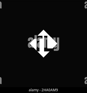 Monogram Logo Design mit quadratischer Rautenform isoliert auf schwarzem Hintergrund Stock Vektor