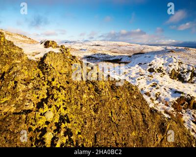 Blick auf die Kentmere Fells von Wansfell, Ambleside, Lake District, Großbritannien. Stockfoto