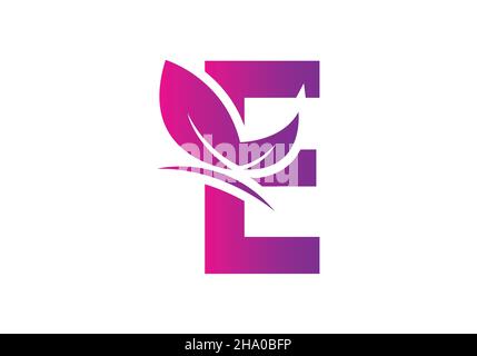 Dies ist ein kreativer Buchstabe E hinzufügen Schmetterling Symbol Design Stock Vektor