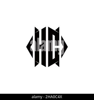 HC Logo Monogramm mit Schild Form Designs Vorlage Vektor-Symbol modern Stock Vektor