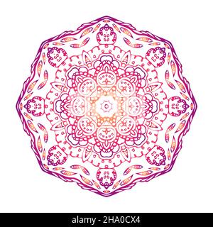 Lacy bunte Mandala isoliert auf weißem Hintergrund Stock Vektor