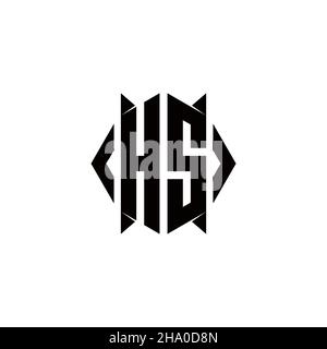 HS Logo Monogramm mit Schild Form Designs Vorlage Vektor-Symbol modern Stock Vektor