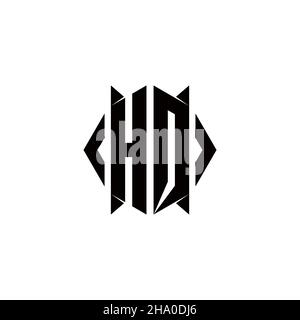 HQ Logo Monogramm mit Schild Form Designs Vorlage Vektor-Symbol modern Stock Vektor