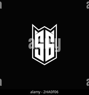 SG Logo Monogramm mit Schild Form Designs Vorlage Vektor-Symbol modern Stock Vektor