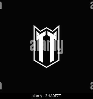 TT Logo Monogramm mit Schild Form Designs Vorlage Vektor-Symbol modern Stock Vektor