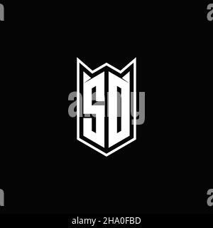 SD Logo Monogramm mit Schild Form Designs Vorlage Vektor-Symbol modern Stock Vektor