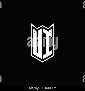 UI Logo Monogramm mit Schild Form Designs Vorlage Vektor-Symbol modern Stock Vektor
