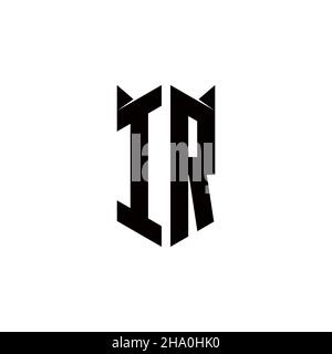 IR Logo Monogramm mit Schild Form Designs Vorlage Vektor Symbol modern Stock Vektor