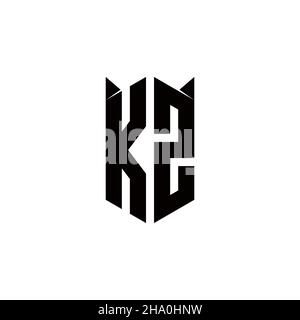 KZ Logo Monogramm mit Schild Form Designs Vorlage Vektor-Symbol modern Stock Vektor