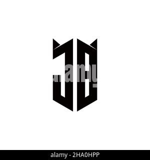 JB Logo Monogramm mit Schild Form Designs Vorlage Vektor-Symbol modern Stock Vektor