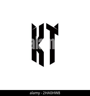 KT Logo Monogramm mit Schild Form Designs Vorlage Vektor-Symbol modern Stock Vektor