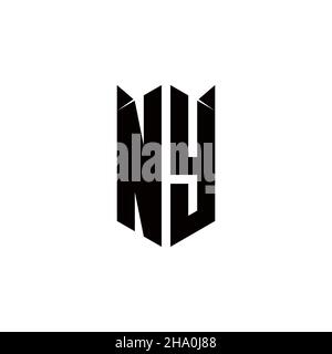 NY Logo Monogramm mit Schild Form Designs Vorlage Vektor-Symbol modern Stock Vektor