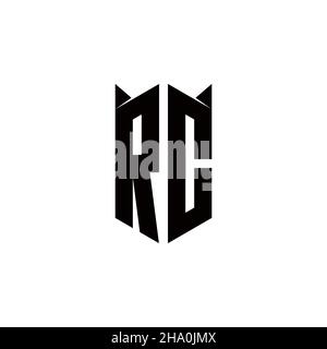 RC Logo Monogramm mit Schild Form Designs Vorlage Vektor-Symbol modern Stock Vektor