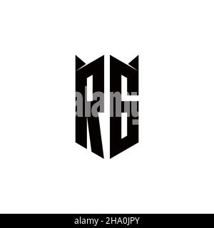 RG Logo Monogramm mit Schild Form Designs Vorlage Vektor-Symbol modern Stock Vektor