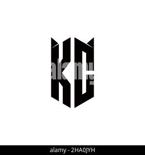 KC Logo Monogramm mit Schild Form Designs Vorlage Vektor-Symbol modern Stock Vektor