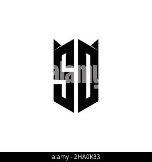 SD Logo Monogramm mit Schild Form Designs Vorlage Vektor-Symbol modern Stock Vektor