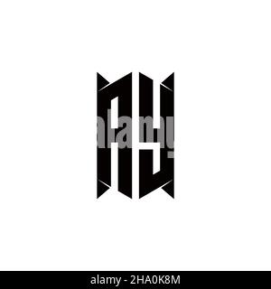 AY Logo Monogramm mit Schild Form Designs Vorlage Vektor-Symbol modern Stock Vektor