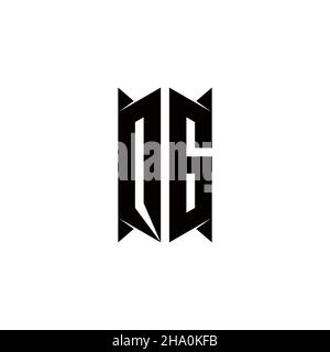 QG Logo Monogramm mit Schild Form Designs Vorlage Vektor-Symbol modern Stock Vektor