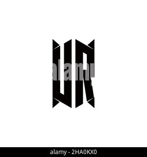 UR Logo Monogramm mit Schild Form Designs Vorlage Vektor-Symbol modern Stock Vektor