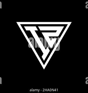 IZ Logo-Monogramm mit tirangle Form isoliert auf schwarzem Hintergrund geometrische Vektor-Symbol Stock Vektor