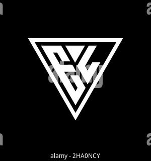 EL Logo Monogramm mit tirangle Form isoliert auf schwarzem Hintergrund geometrische Vektor-Symbol Stock Vektor
