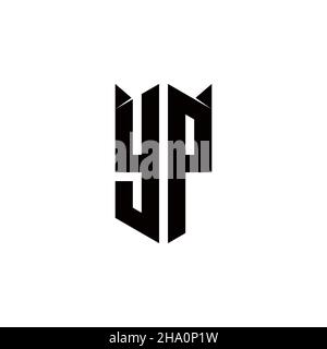 YP Logo Monogramm mit Schild Form Designs Vorlage Vektor-Symbol modern Stock Vektor