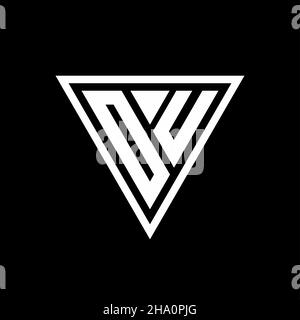 OU Logo Monogramm mit tirangle Form isoliert auf schwarzem Hintergrund geometrische Vektor-Symbol Stock Vektor