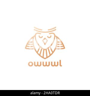 Eule-Logo im Liniendesign Stock Vektor