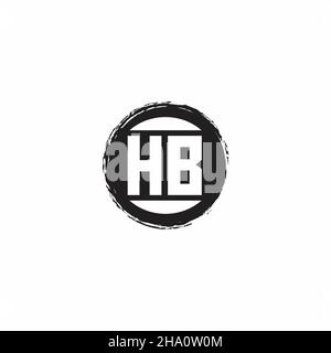 HB Logo Initial Letter Monogram mit abstrakter kreisförmiger Designvorlage isoliert auf weißem Hintergrund Stock Vektor