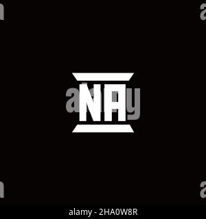 NA Logo Initial Letter Monogram mit abstrakter kreisförmiger Designvorlage isoliert auf weißem Hintergrund Stock Vektor
