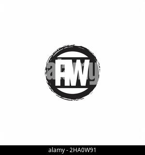 AW Logo Initial Letter Monogram mit abstrakter kreisförmiger Designvorlage isoliert auf weißem Hintergrund Stock Vektor