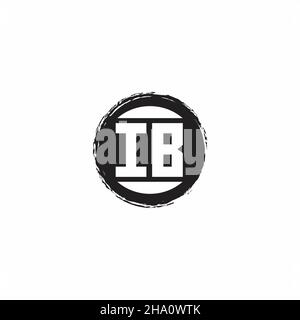 IB Logo Initial Letter Monogram mit abstrakter kreisförmiger Designvorlage isoliert auf weißem Hintergrund Stock Vektor