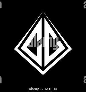 CC-Logo Buchstaben Monogramm mit prisma Form Design Vorlage Vektor-Symbol modern Stock Vektor